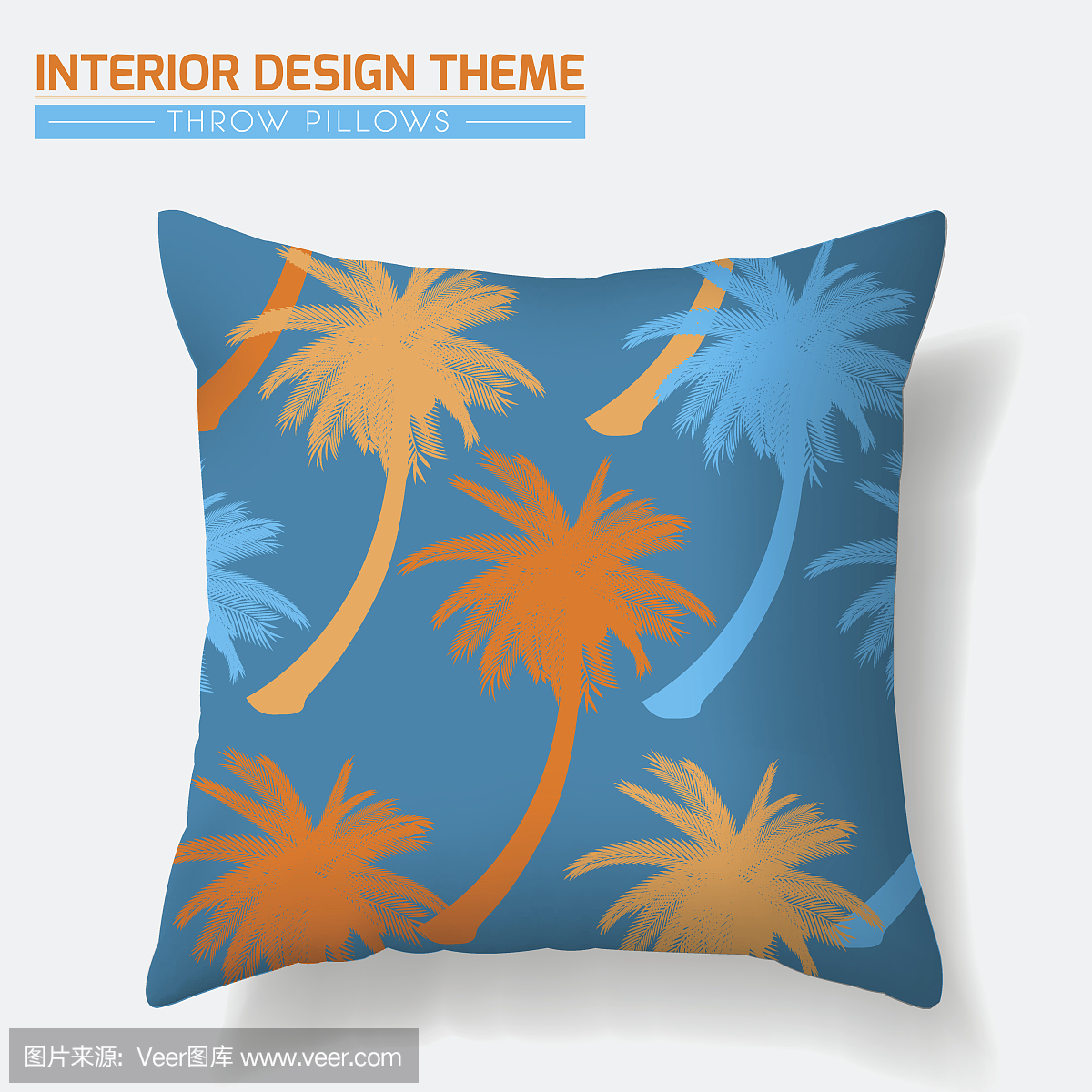 棕榈树图案扔枕头设计